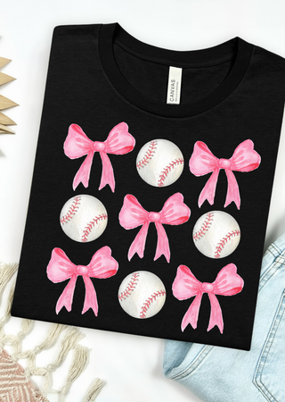 Baseball & Bows Bella Canvas T-Shirt