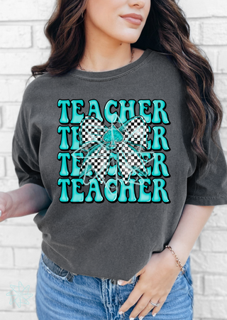 Stacked Teacher Tee with Bow