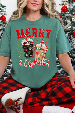Merry & Caffeinated Cups Tee