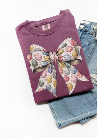 Easter Eggs Coquette Bow Comfort Colors T-Shirt