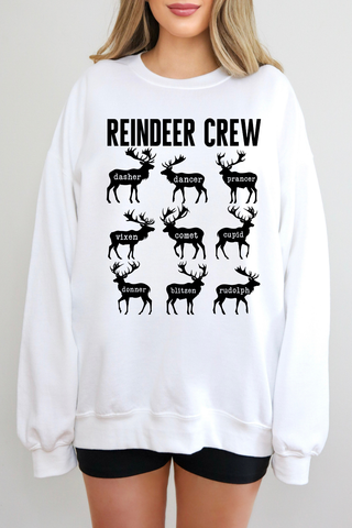 Reindeer Crew Sweatshirt Black Lettering