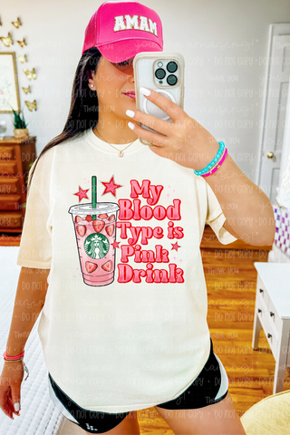Blood Type Pink Tee or Sweatshirt