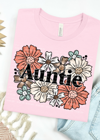 Blooming Auntie Bella Canvas T-Shirt