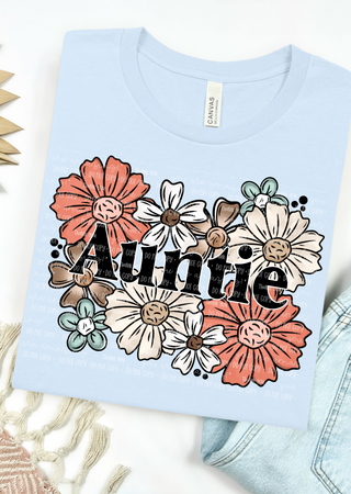 Blooming Auntie Bella Canvas T-Shirt
