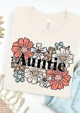 Blooming Auntie Bella Canvas T-Shirt