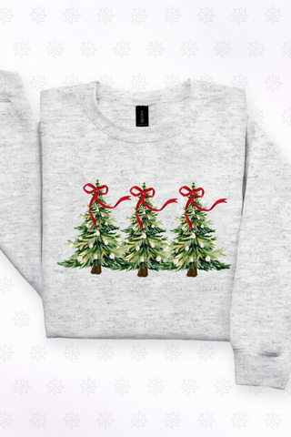Brushstroke Christmas Trees Sweatshirt