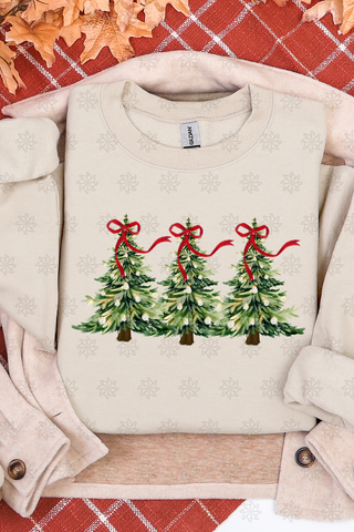 Brushstroke Christmas Trees Sweatshirt