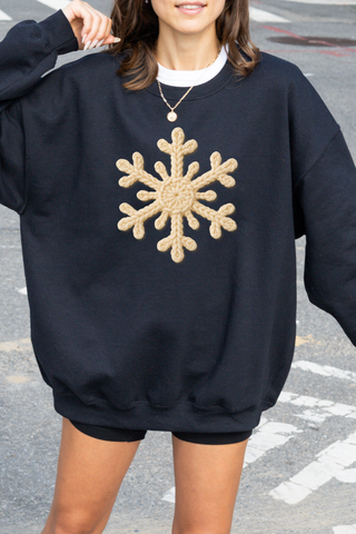 Crochet Snowflake Faux Sweatshirt