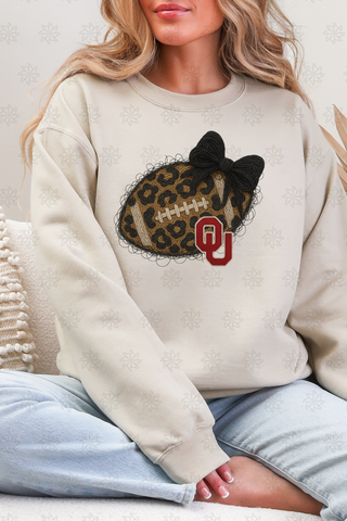 Faux Yarn College Teams Sweatshirt