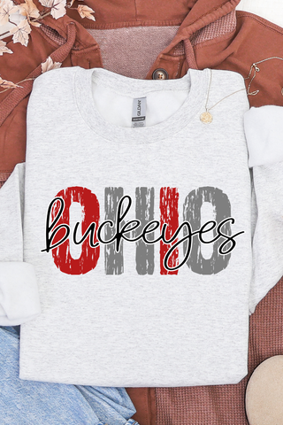 Grey & Red Ohio Sweatshirt