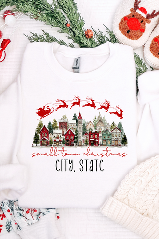 Personalize It Small Town Christmas Sweatshirt