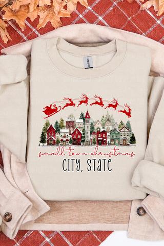 Personalize It Small Town Christmas Sweatshirt
