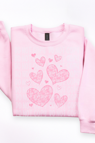 Pink Doodle Hearts Tee or Sweatshirt