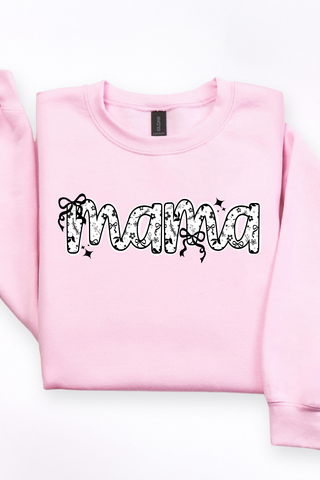 Mama Black & White Lace Sweatshirt