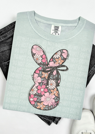 Boho Floral Bunny Comfort Colors T-Shirt