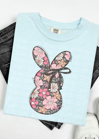 Boho Floral Bunny Comfort Colors T-Shirt